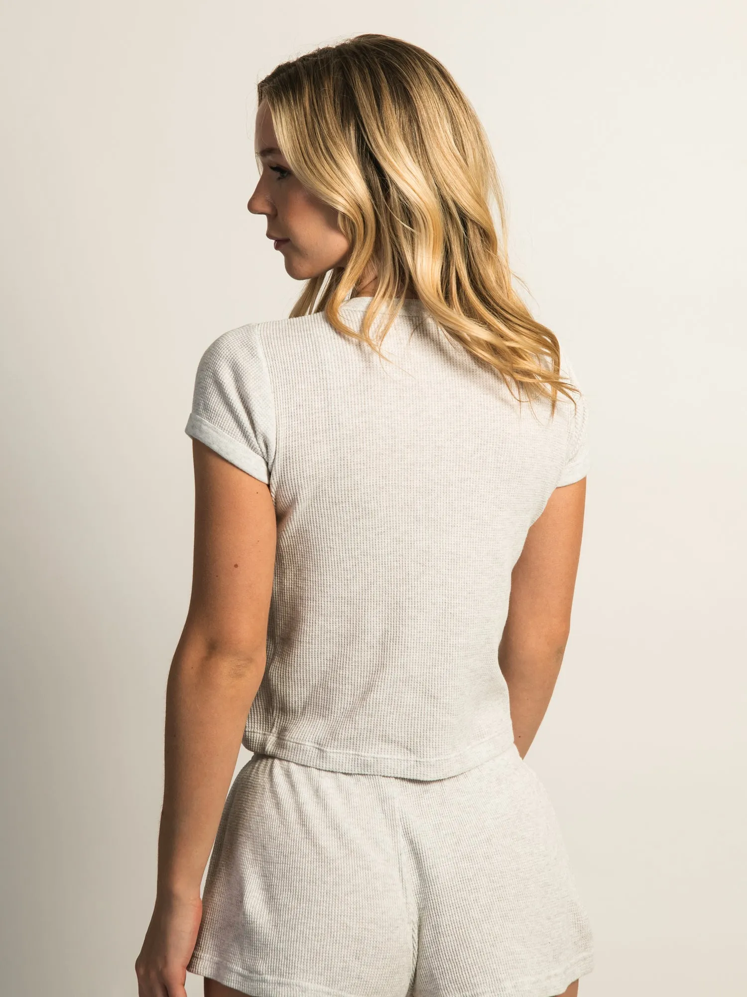 HARLOW ALLIE WAFFLE TEE - MELANGE sold by Harlow product image thumbnail 4