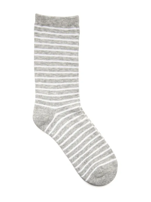 STRIPE SOCK - GREY/WHITE sold by Harlow
