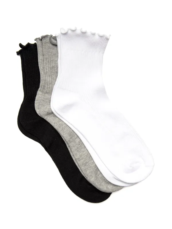 3 PACK RUFFLE SOCK - MULTI made by Harlow