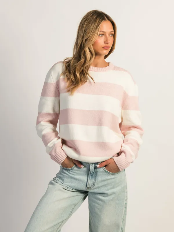 HARLOW KNIT CREWNECK SWEATER - STRIPE sold by Harlow