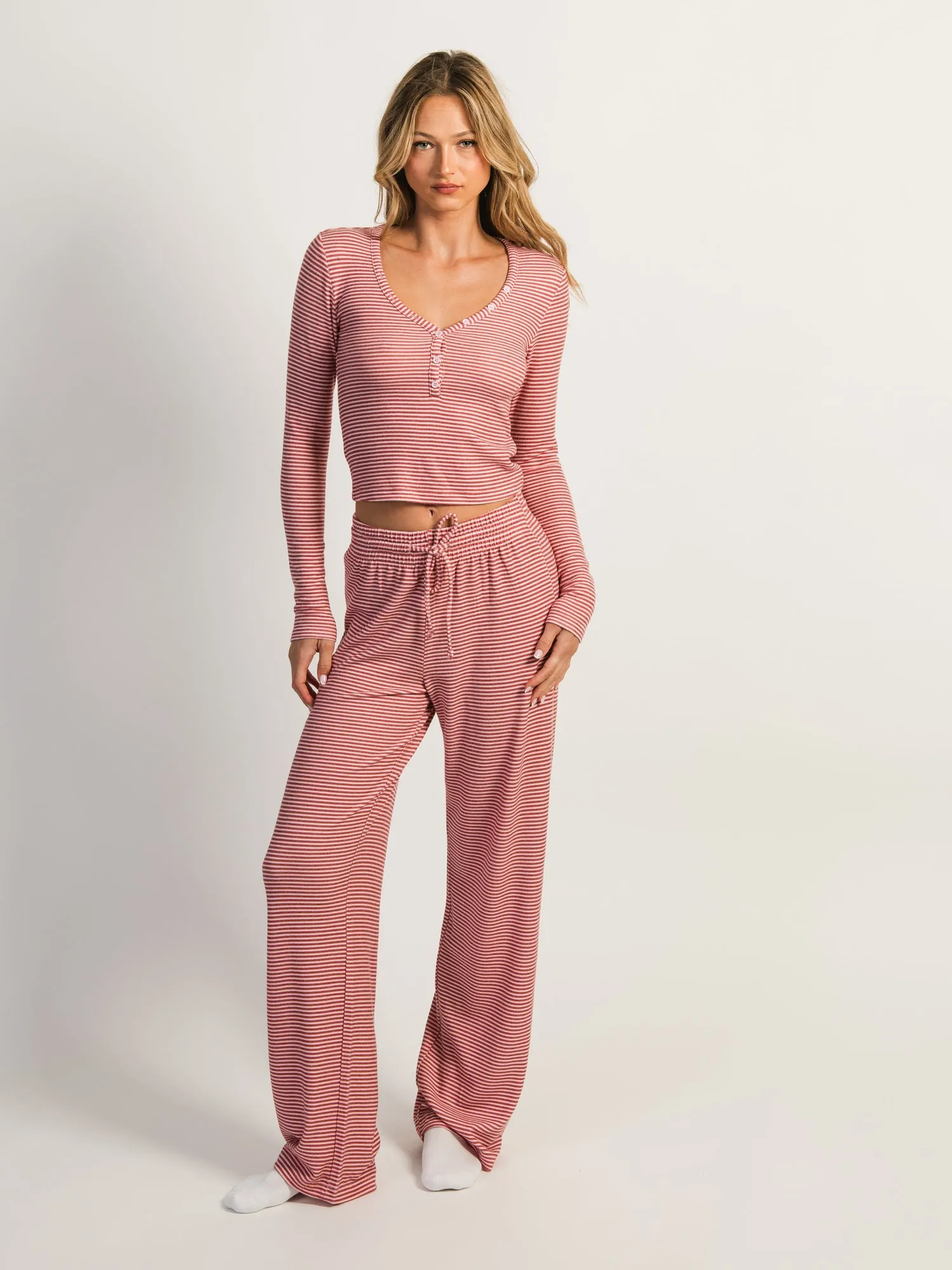 HARLOW HOLLY LONG SLEEVE HENLEY - STRIPE sold by Harlow product image thumbnail 2