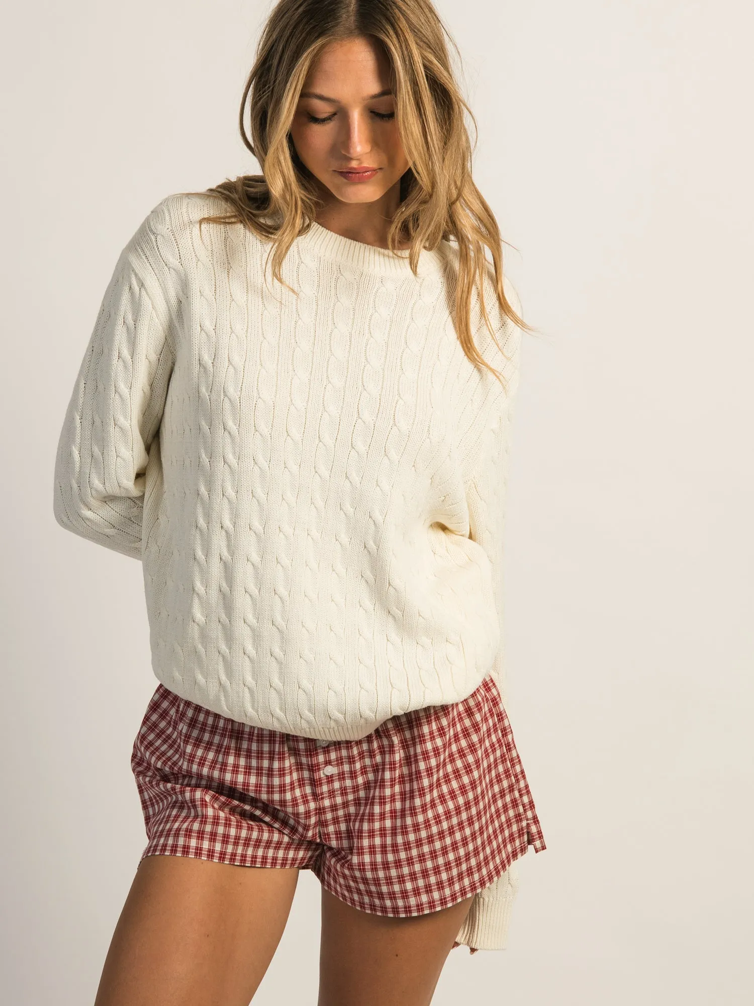 HARLOW MABLE CABLE KNIT SWEATER - OFF WHITE sold by Harlow product image thumbnail 3