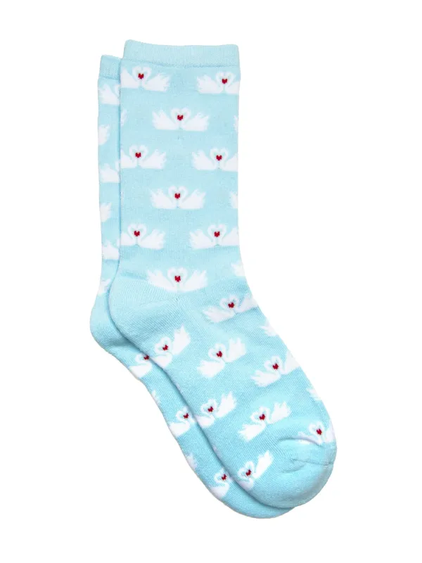 SWAN PRINT SOCKS - BLUE sold by Harlow
