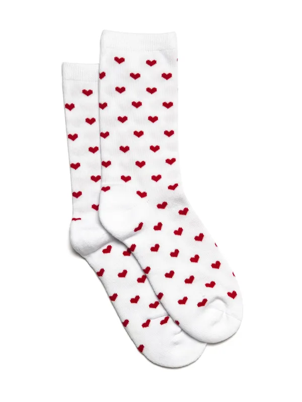 HEART PRINT SOCKS - WHITE sold by Harlow
