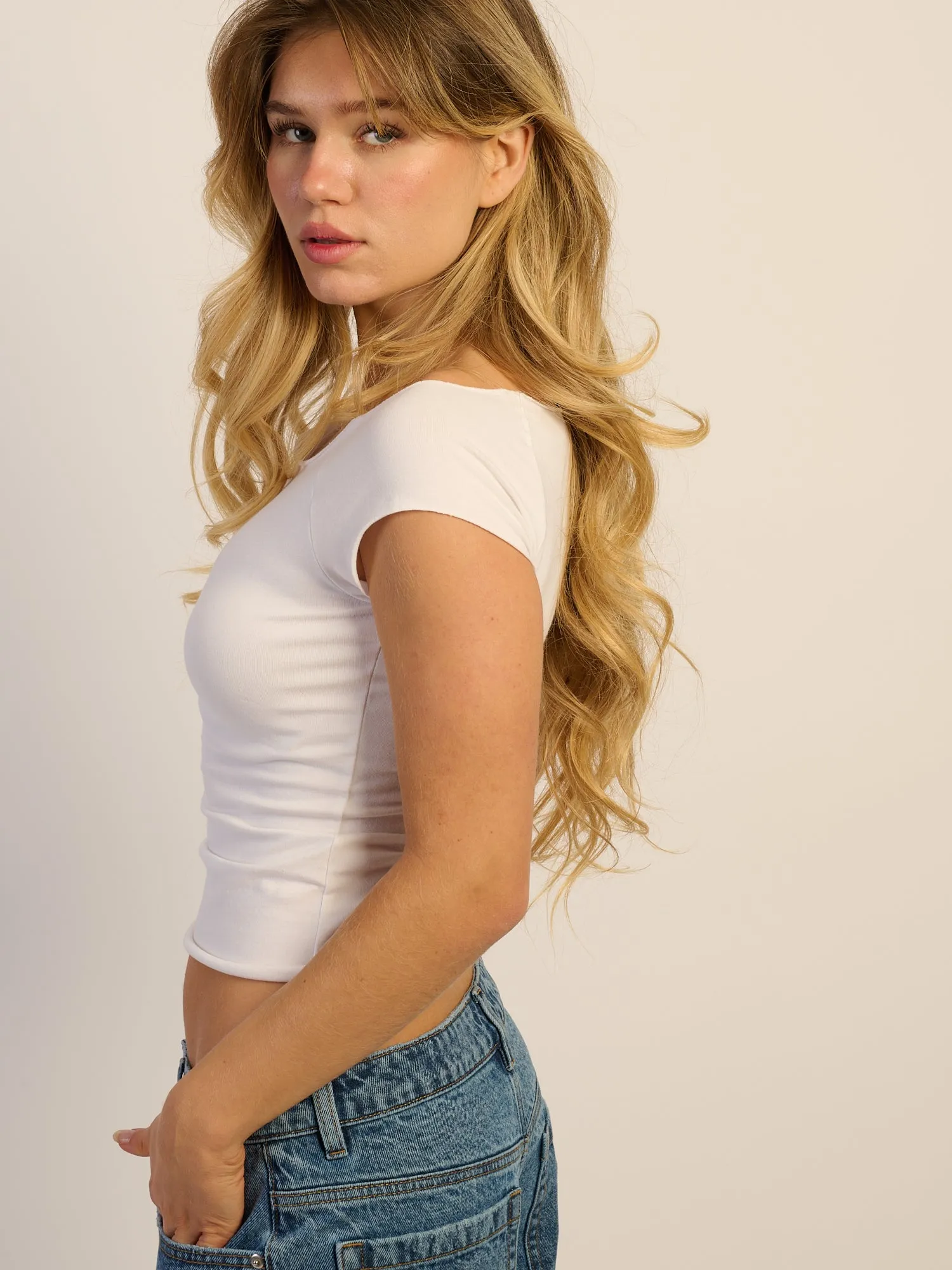 HARLOW CLAIRE TEE - WHITE sold by Harlow product image thumbnail 3