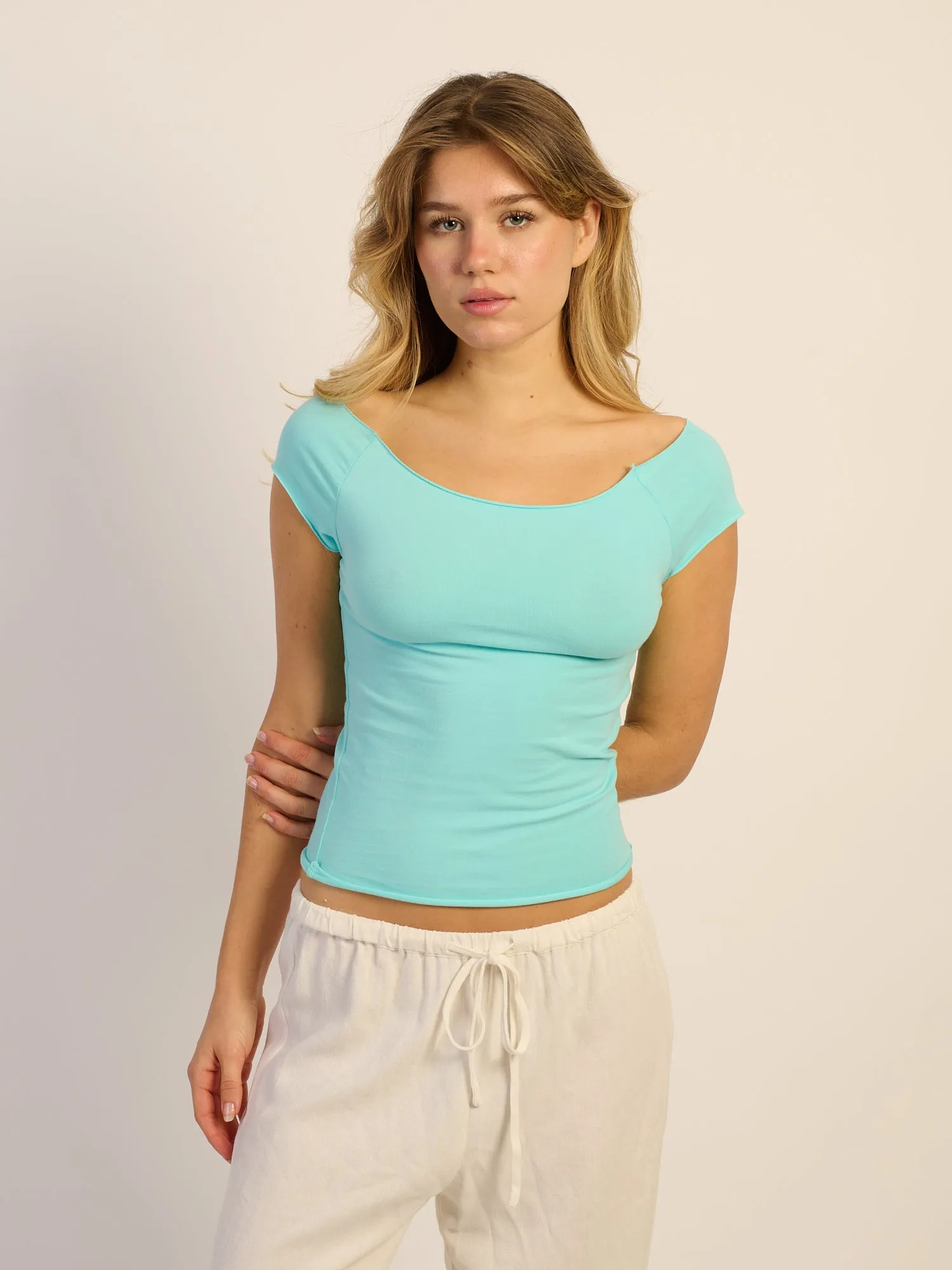 HARLOW CLAIRE TEE - AQUA sold by Harlow