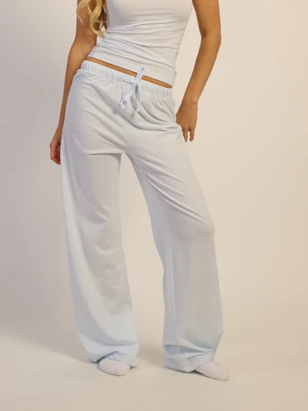 HARLOW SUNNI JERSEY PANTS - BLUE STRIPE sold by Harlow