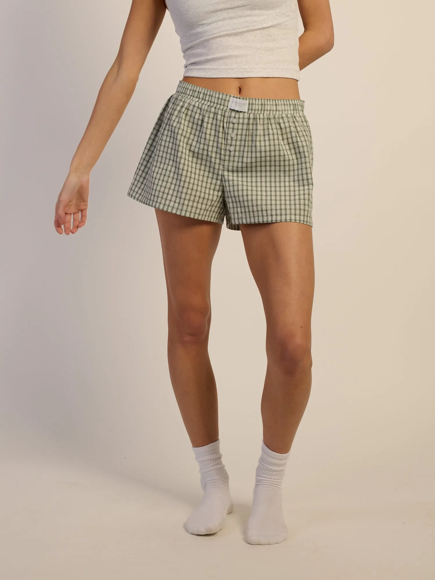 HARLOW TAYLOR BOXER SHORT - SAGE sold by Harlow