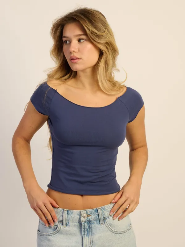 HARLOW CLAIRE TEE - INDIGO sold by Harlow