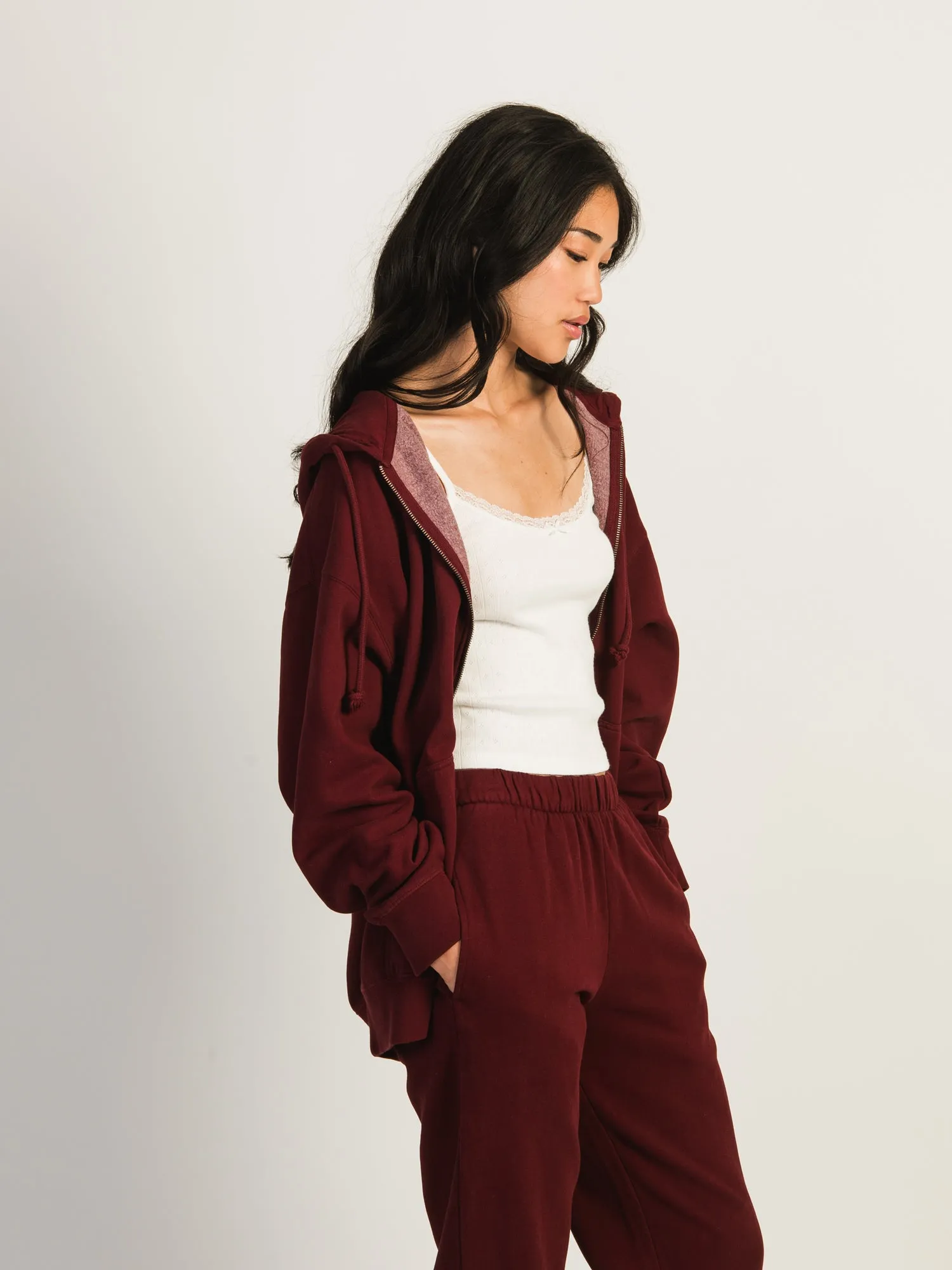 HARLOW MARIAH OVERSIZED ZIP UP - BURGUNDY sold by Harlow product image thumbnail 2