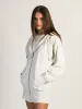 HARLOW MARIAH MELANGE ZIP HOODIE - HEATHER CLOUD WHITE sold by Harlow