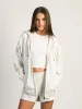 HARLOW MARIAH MELANGE ZIP HOODIE - HEATHER CLOUD WHITE sold by Harlow