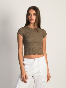 HARLOW RIBBED BABY TEE - MUSHROOM sold by Harlow