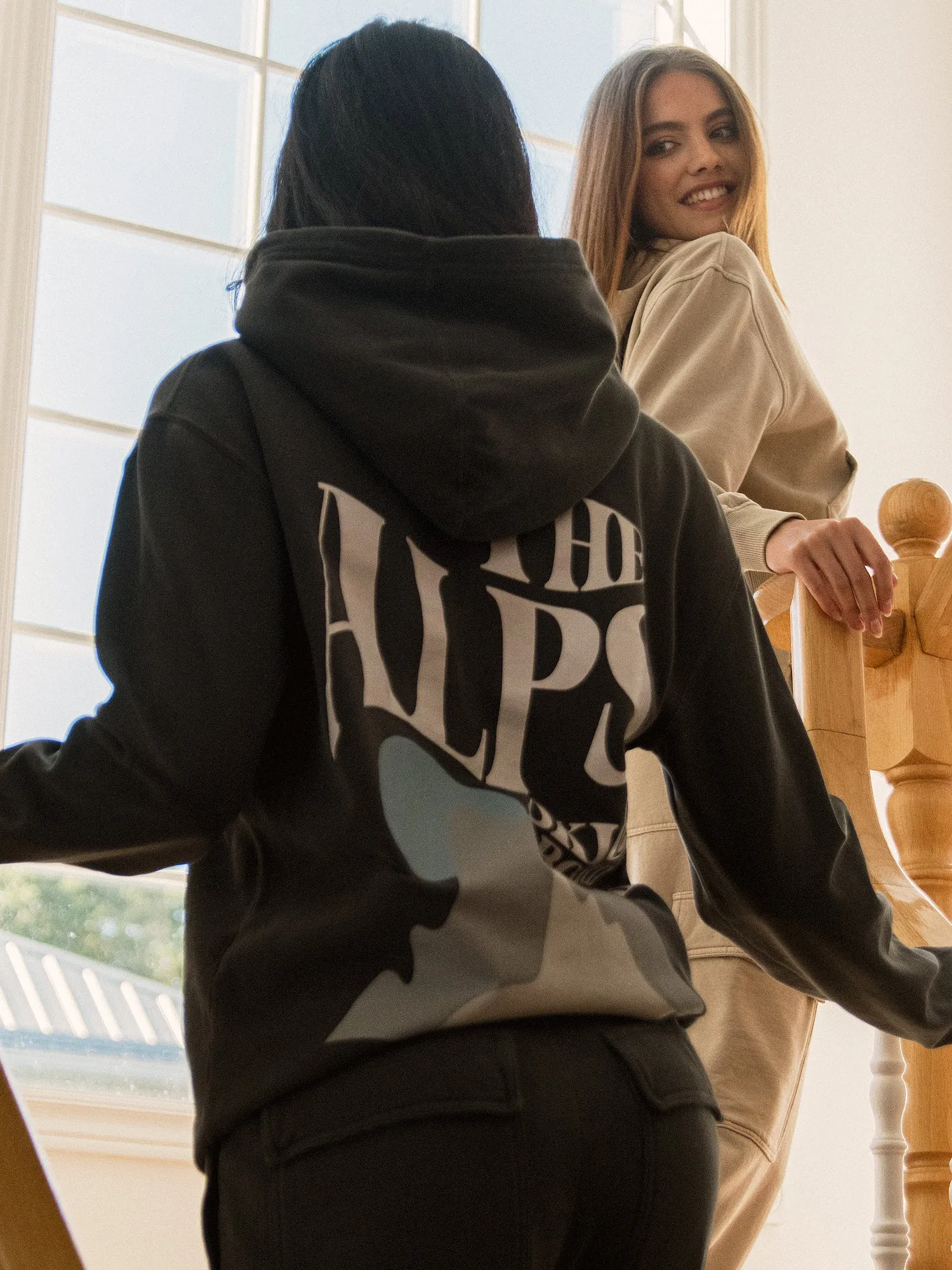 HARLOW HARLEY OVERSIZED BOYFRIEND PRINT HOODIE - CHARCOAL sold by Harlow