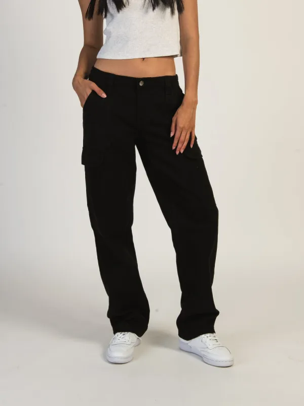 HARLOW LOW RISE CARGO PANT - BLACK sold by Harlow