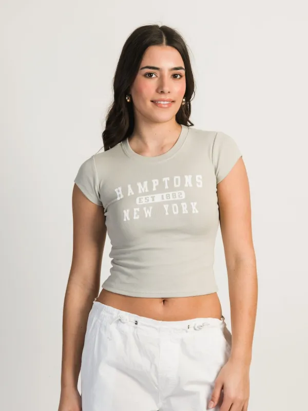 HARLOW FLAT RIB BABY GRAPHIC TEE - HAMPTONS sold by Harlow