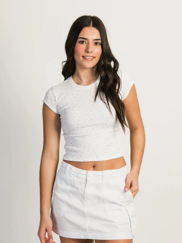 HARLOW DITSY RIBBED BABY TEE - LILAC sold by Harlow