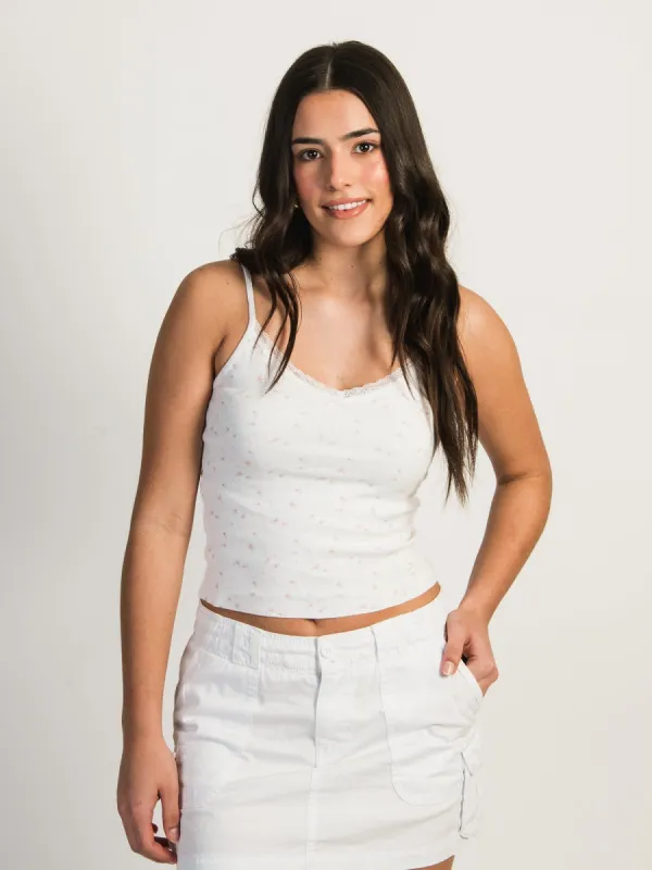 HARLOW ISLA DITSY TANK TOP - BABY PINK sold by Harlow