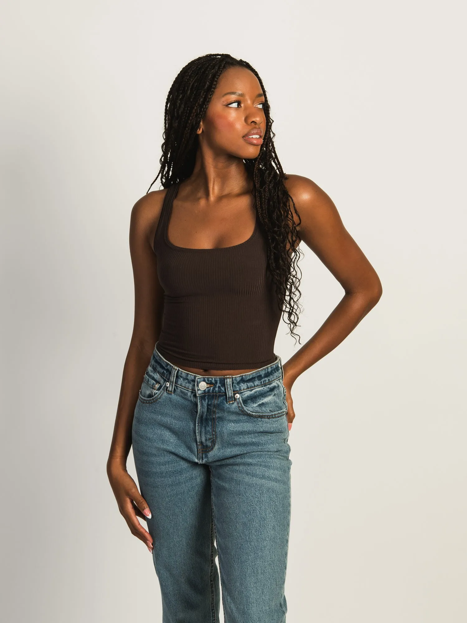 HARLOW ESSENTIAL LUXE TANK TOP - CHOCOLATE sold by Harlow product image thumbnail 2