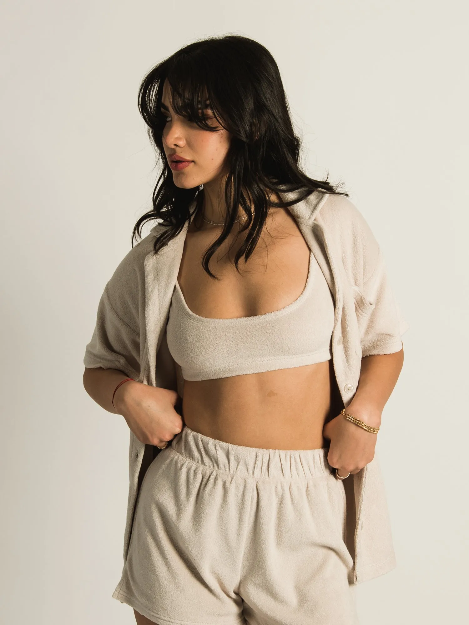 HARLOW TIA TERRY BUTTON UP sold by Harlow product image thumbnail 4