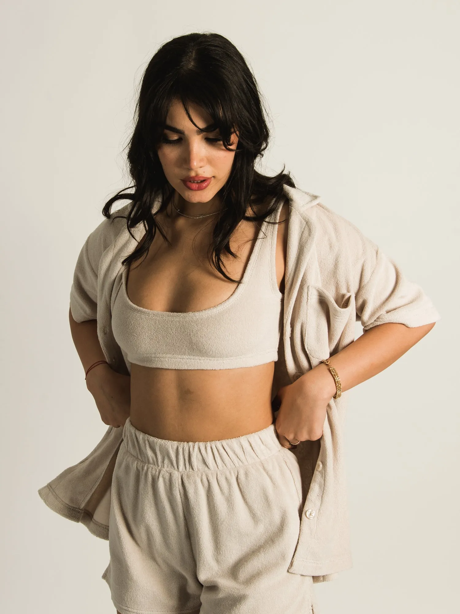 HARLOW TIA TERRY BUTTON UP sold by Harlow product image thumbnail 3