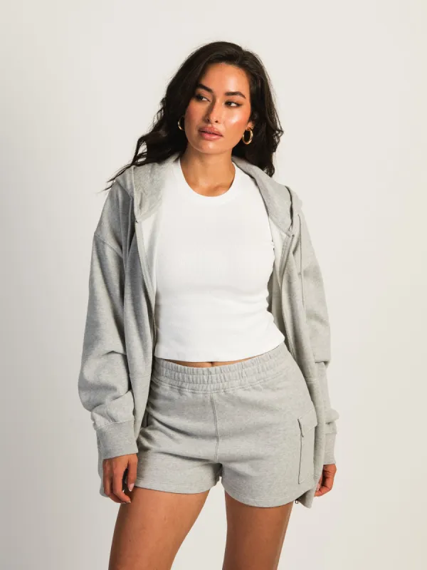HARLOW MARIAH MELANGE ZIP HOODIE - HEATHER GREY sold by Harlow