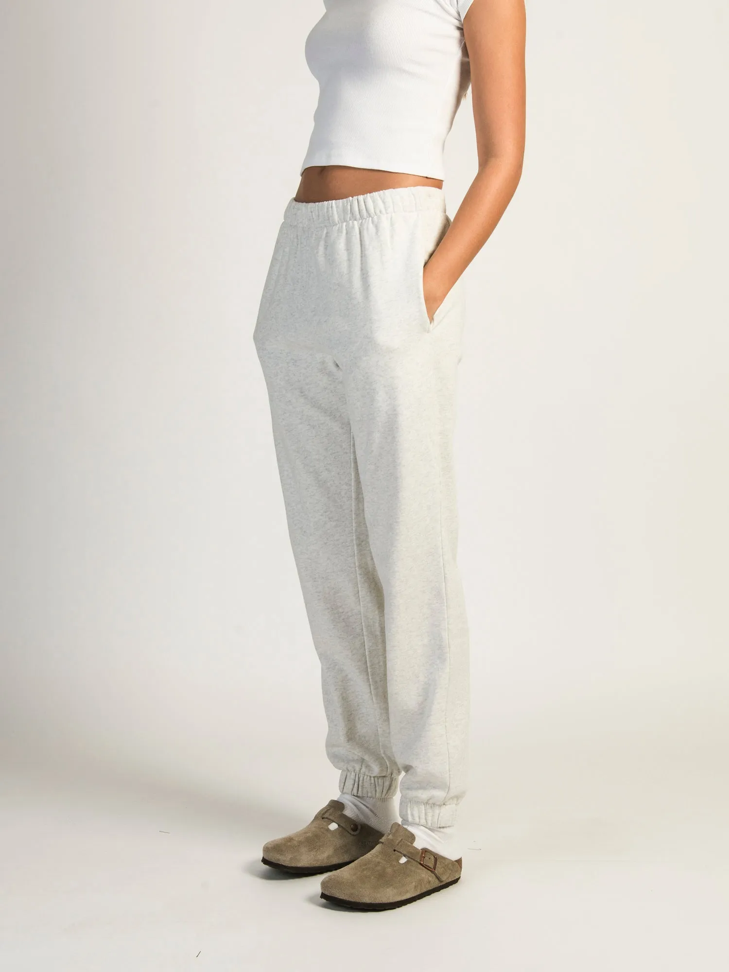 HARLOW JORDANA MELANGE SWEATPANT - HEATHER CLOUD WHITE sold by Harlow product image thumbnail 3