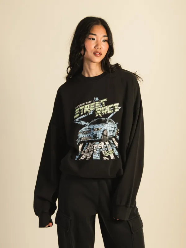 HARLOW MICHELLE PRINT CREW SWEATSHIRT - COAL sold by Harlow