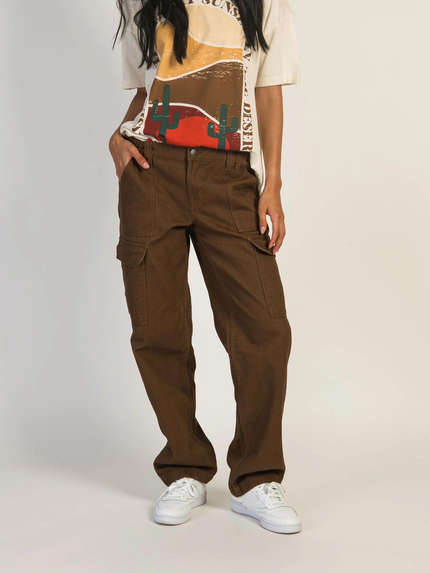HARLOW LOW RISE CARGO PANT - CHOCOLATE sold by Harlow