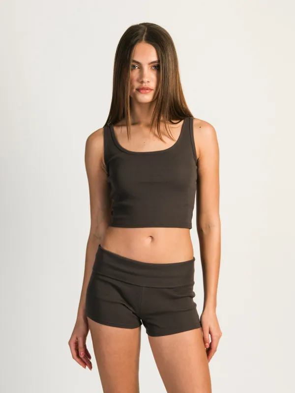 HARLOW TILLY CROPPED TANK - CHARCOAL sold by Harlow