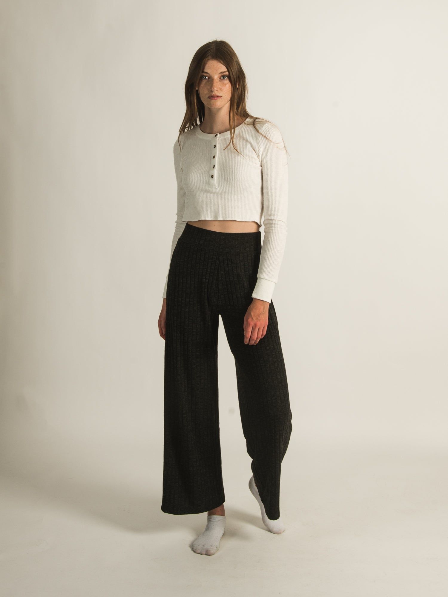 HARLOW RIBBED WIDE LEG PANTS sold by Harlow