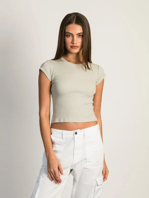 HARLOW RIBBED BABY TEE - ROCK sold by Harlow