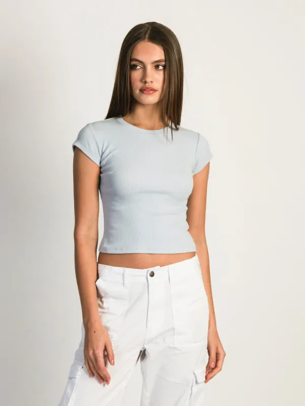 HARLOW RIBBED BABY TEE - BABY BLUE sold by Harlow