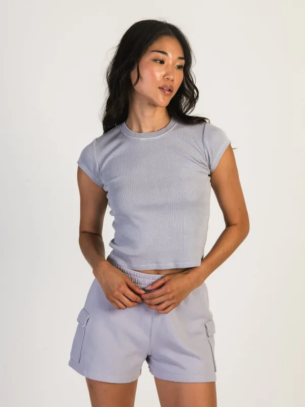 HARLOW RIBBED SHORT SLEEVE BABY TEE - LAVENDER sold by Harlow