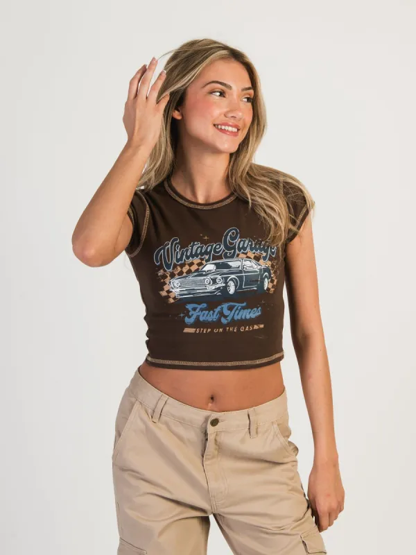 HARLOW GABBY SHORT SLEEVE BABY TEE - CHOCOLATE sold by Harlow