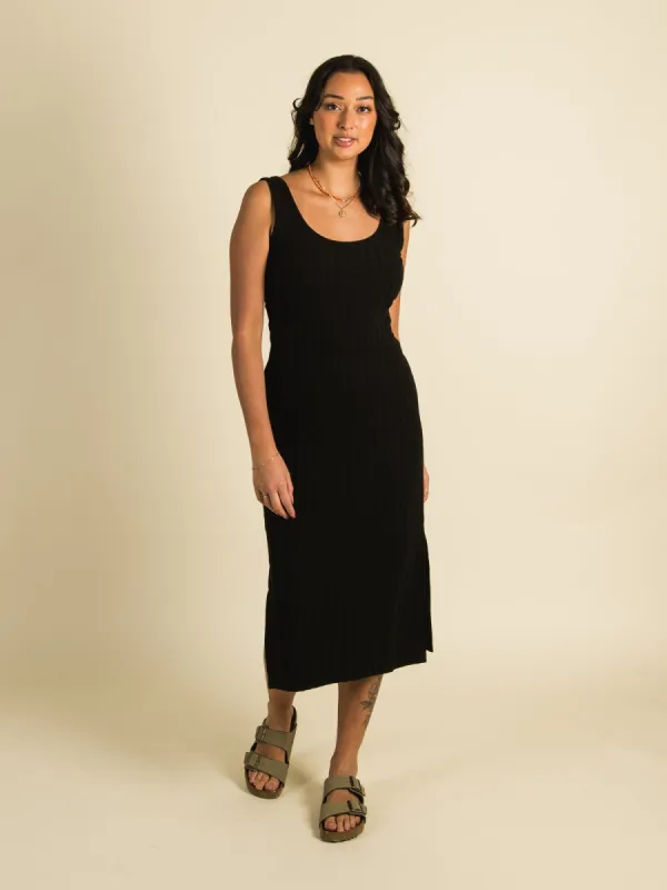 HARLOW RIBBED MIDI SLIT DRESS sold by Harlow