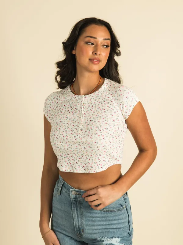 HARLOW RAGLAN SNAP DITSY T-SHIRT sold by Harlow