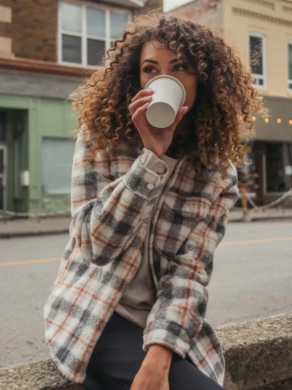 HARLOW PLAID LOOPER SHIRT JACKET sold by Harlow