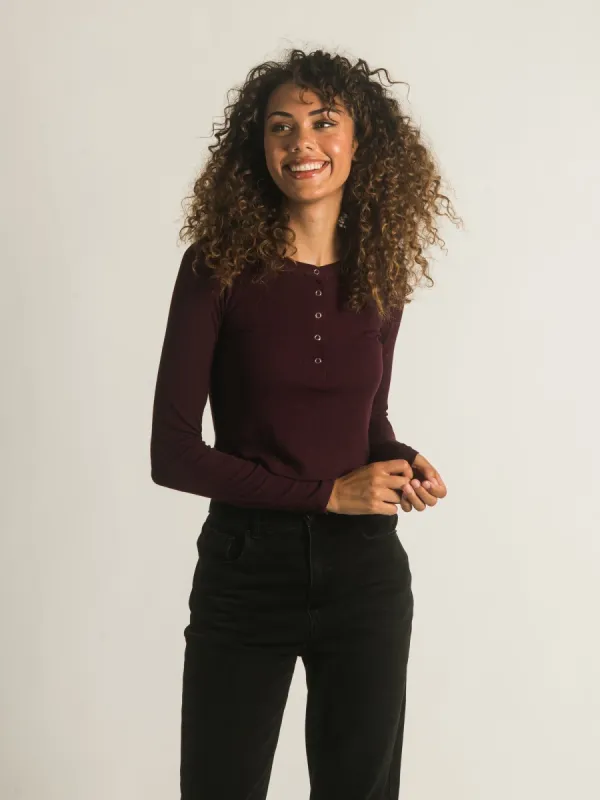 HARLOW MERCEDES LONG SLEEVE HENLEY sold by Harlow