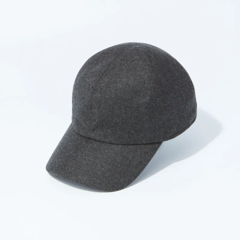 Baseball Cap Wool Cashmere Grey made by Harry's of London