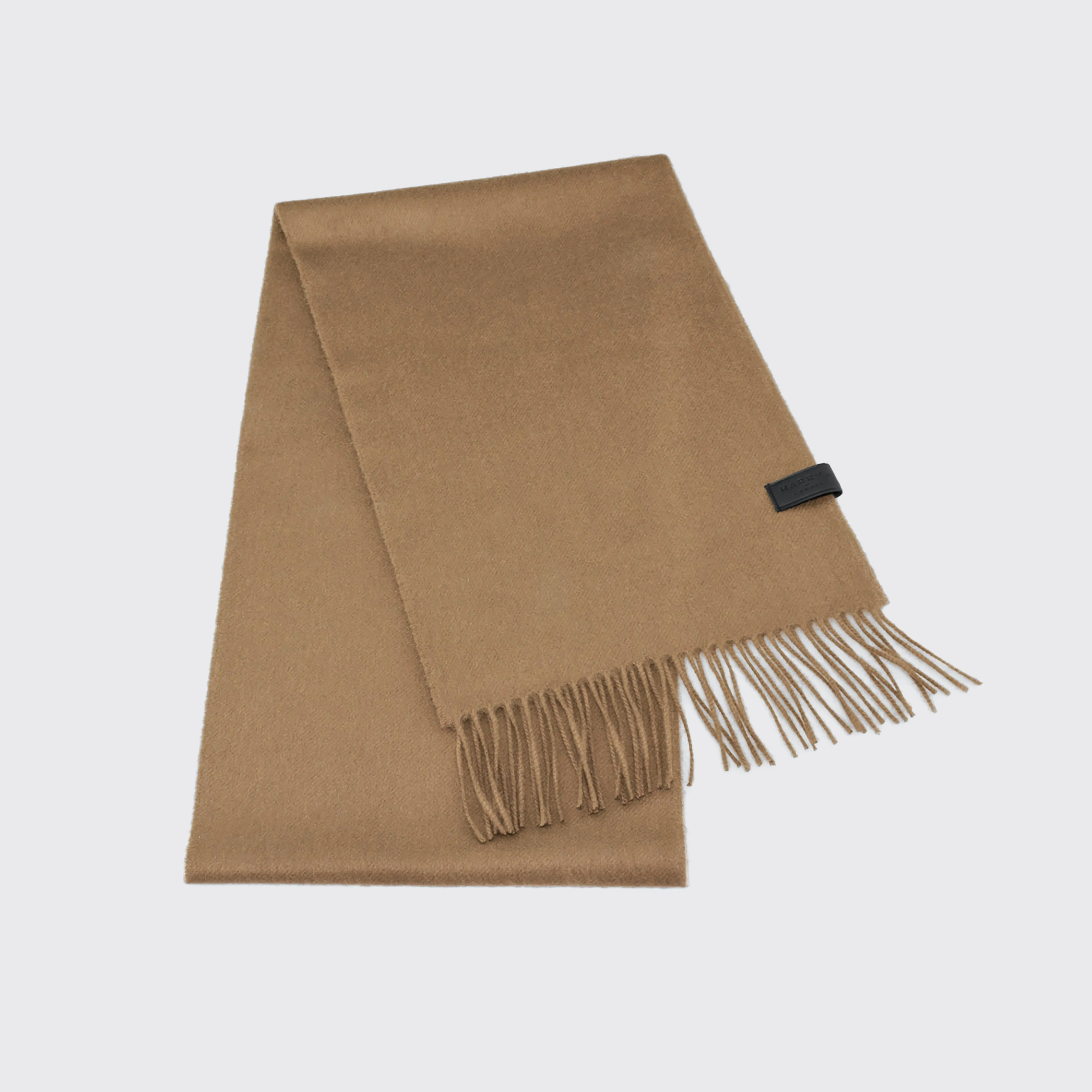 Woven Scarf 100% Cashmere Tan sold by Harry's of London
