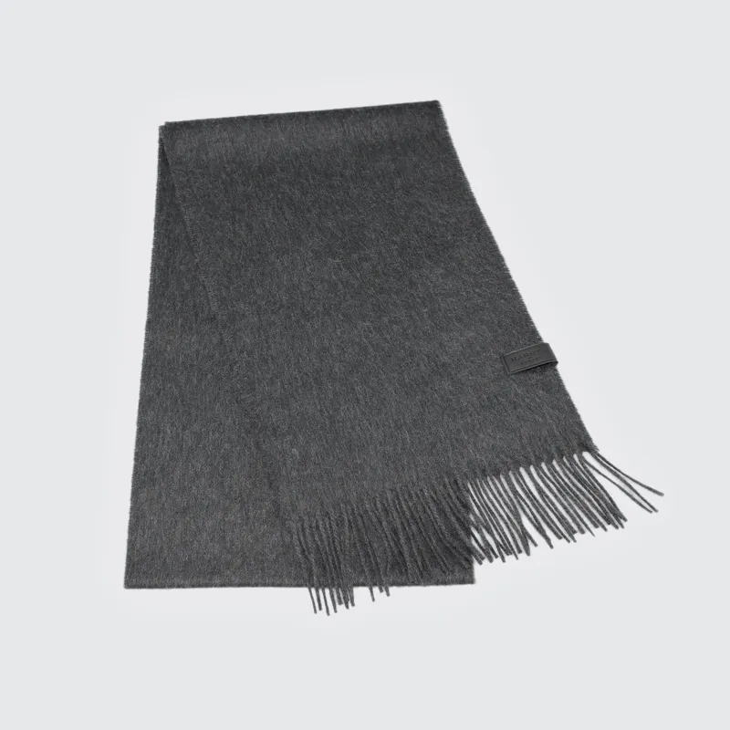 Woven Scarf 100% Cashmere Charcoal sold by Harry's of London