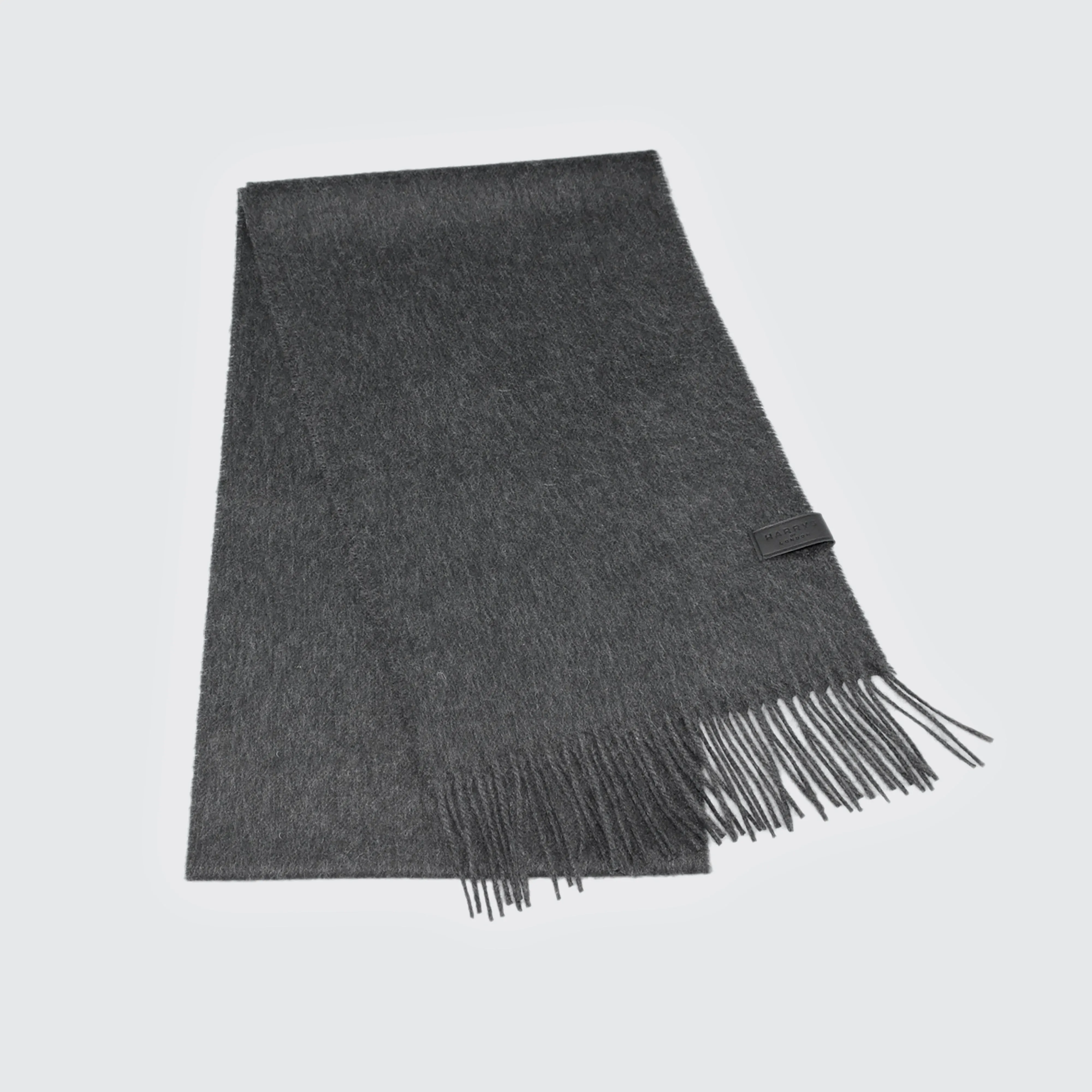 Woven Scarf 100% Cashmere Charcoal sold by Harry's of London