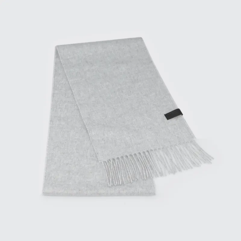 Woven Scarf 100% Cashmere Light Grey sold by Harry's of London