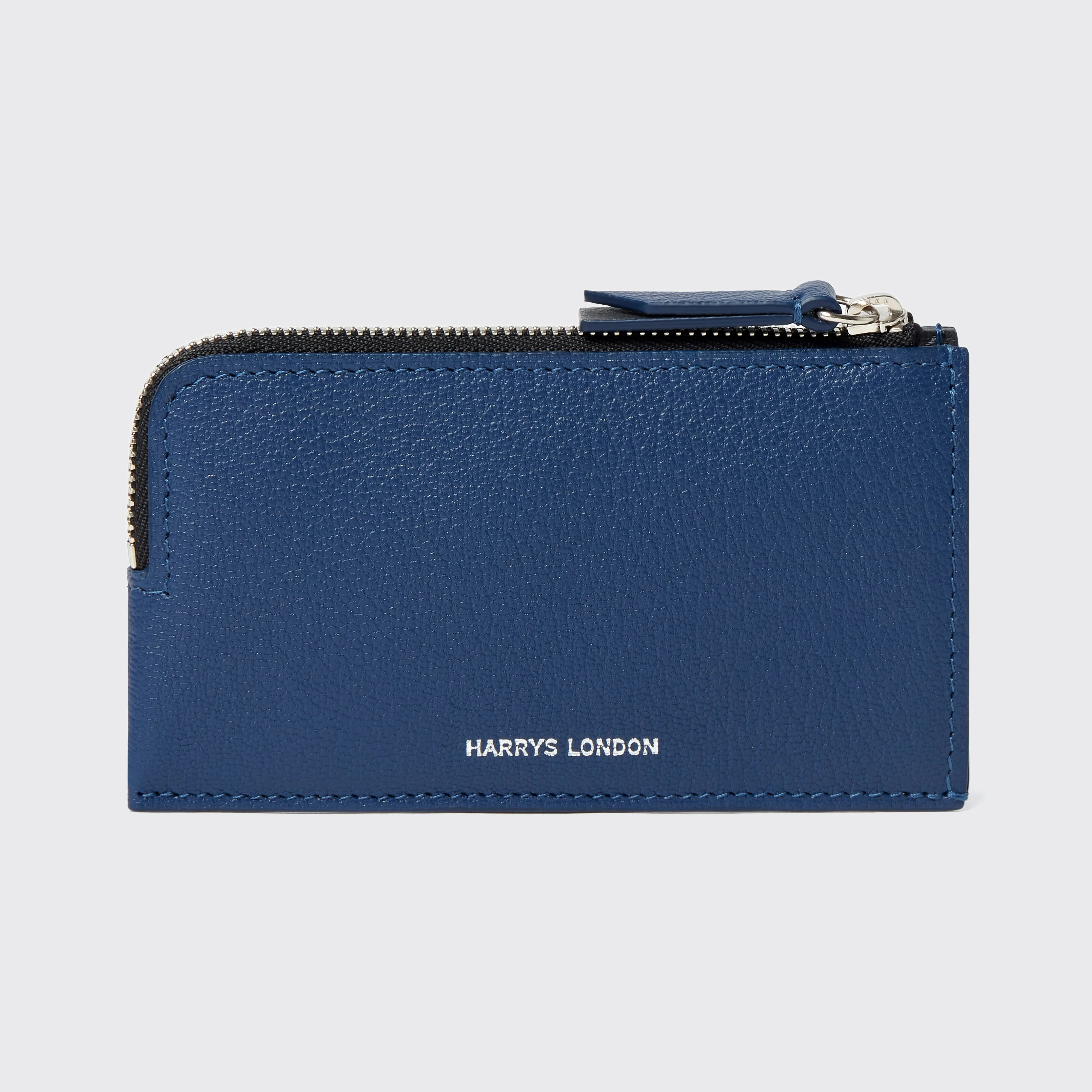 Zipped Card holder Navy sold by Harry's of London