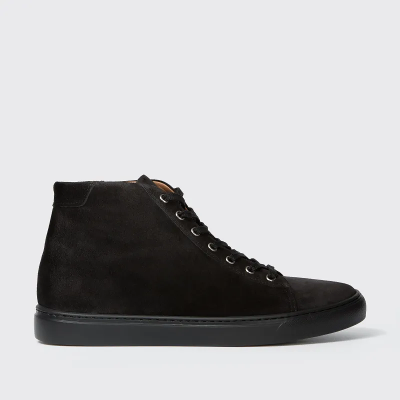 Thomas P High Velvet Suede Black sold by Harry's of London