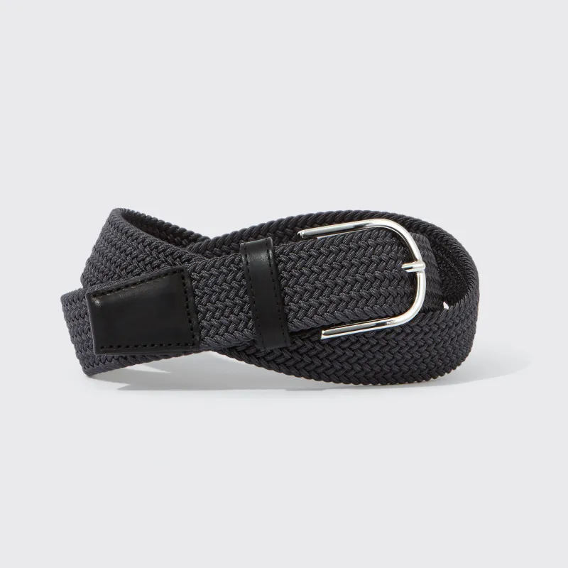 Woven Belt Rayon Charcoal 35mm sold by Harry's of London