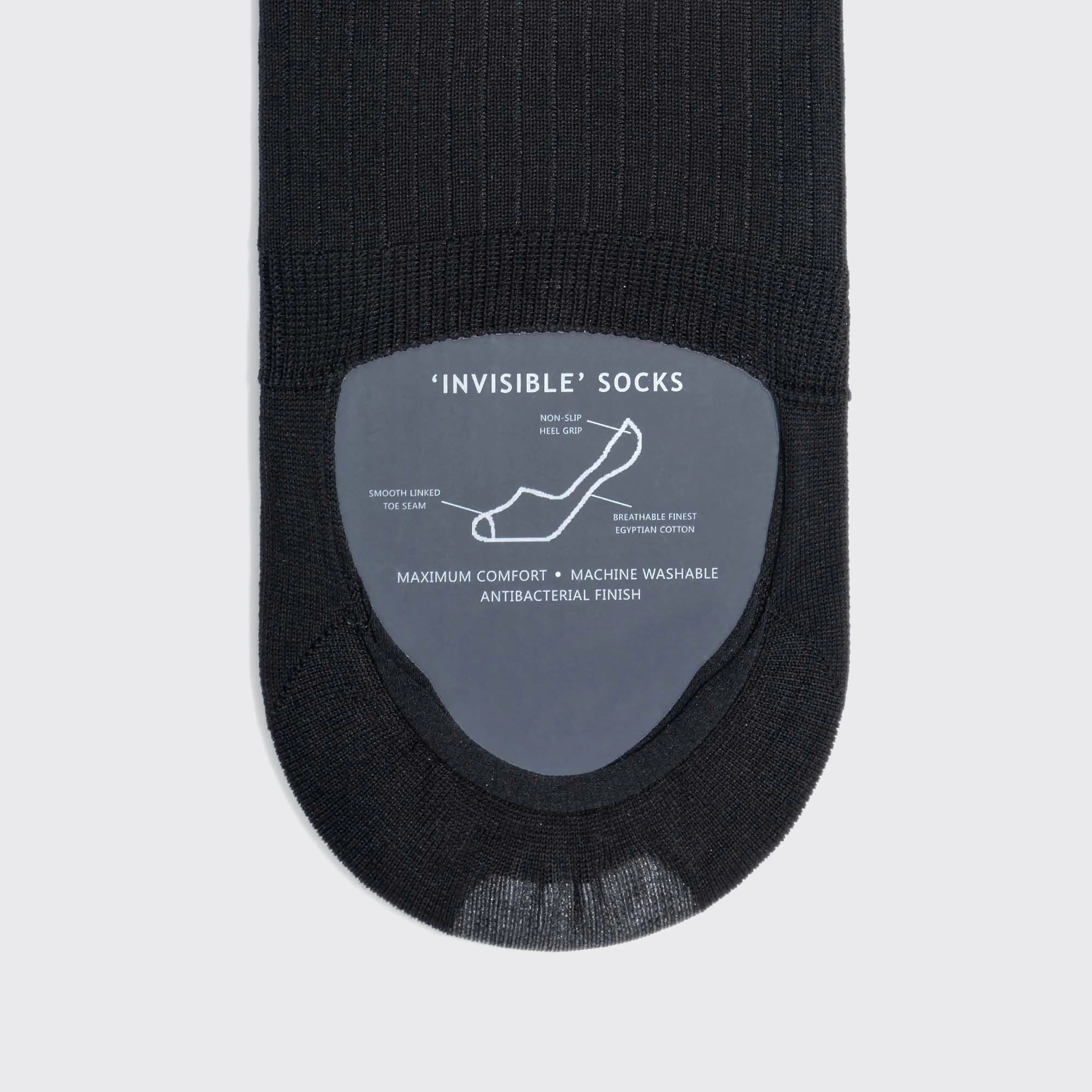 Invisible Cotton Black Socks sold by Harry's of London product image thumbnail 2