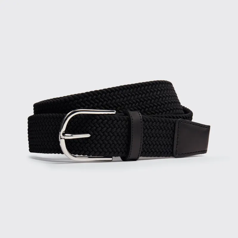 Woven Belt Rayon Black 35mm sold by Harry's of London