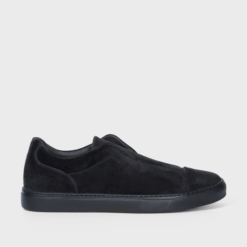 Aaron Velvet Suede Dark Navy sold by Harry's of London